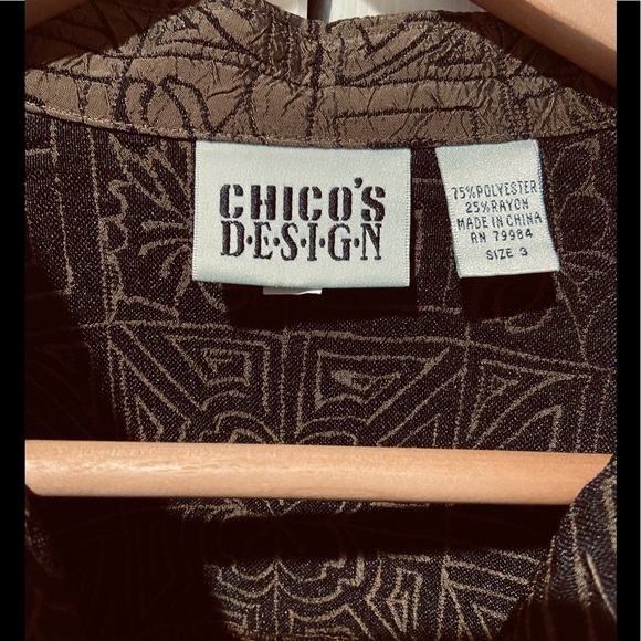 Fabulous~Chico’s~Boxy Jacket In a Rich Copper/Brown & Black Print - Picture 5 of 12